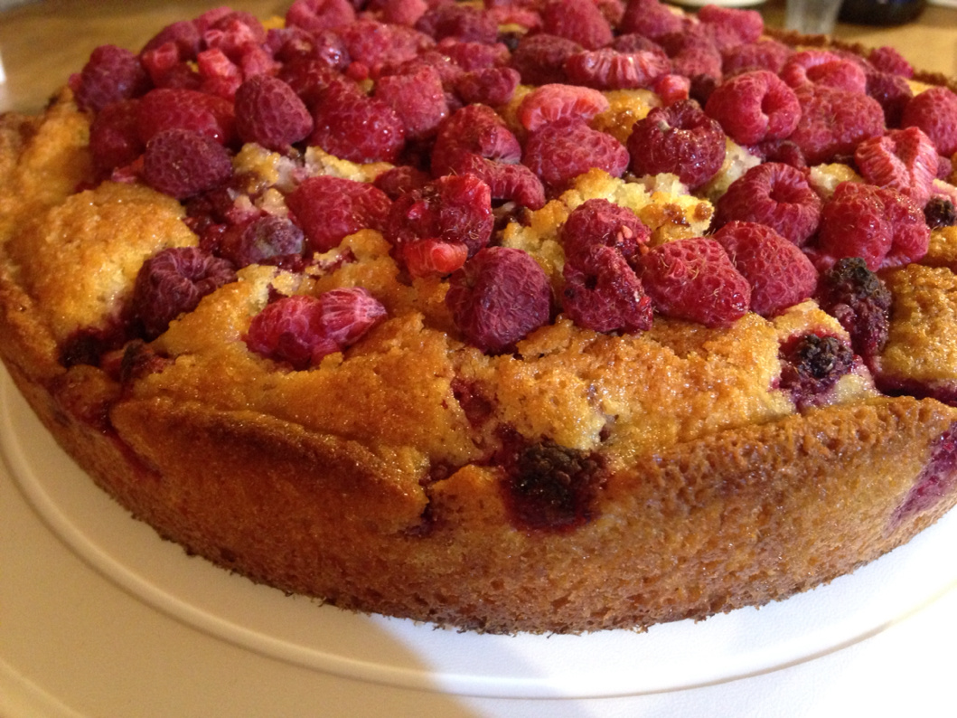 Coconut and raspberry cake