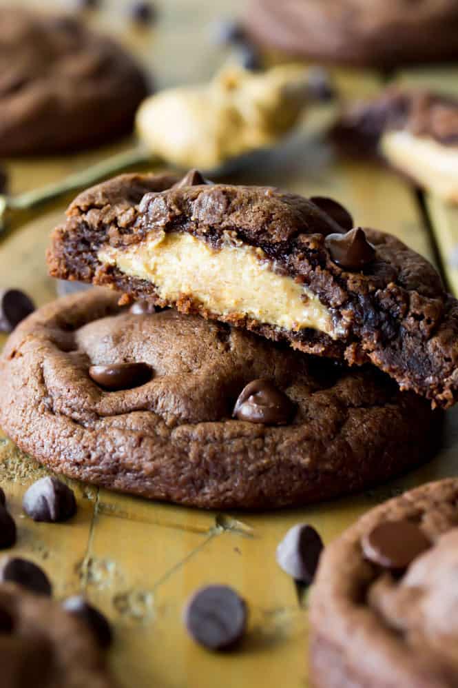 Peanut Butter Stuffed Chocolate Cookies