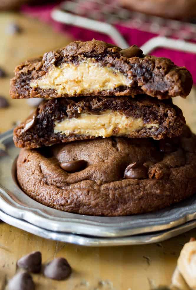 Peanut Butter Stuffed Chocolate Cookies