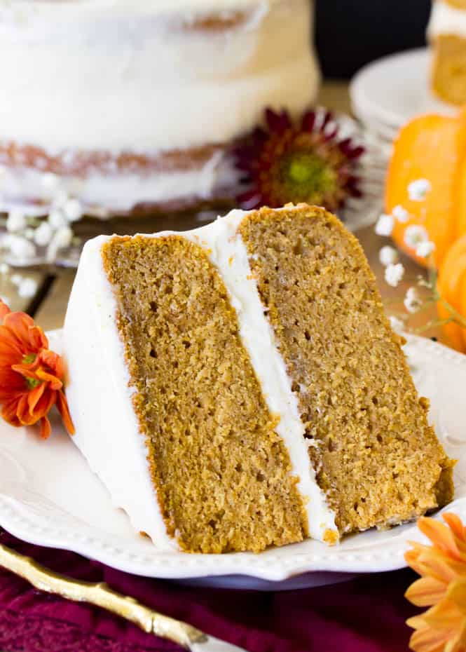 A perfect slice of pumpkin layer cake